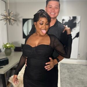 Fashion Nova Black Midi Dress